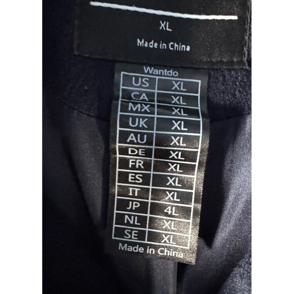 Wantdo Women's Sz XL Navy Blue Double Breasted Winter Trench Jacket Pea Coat - Picture 6 of 12